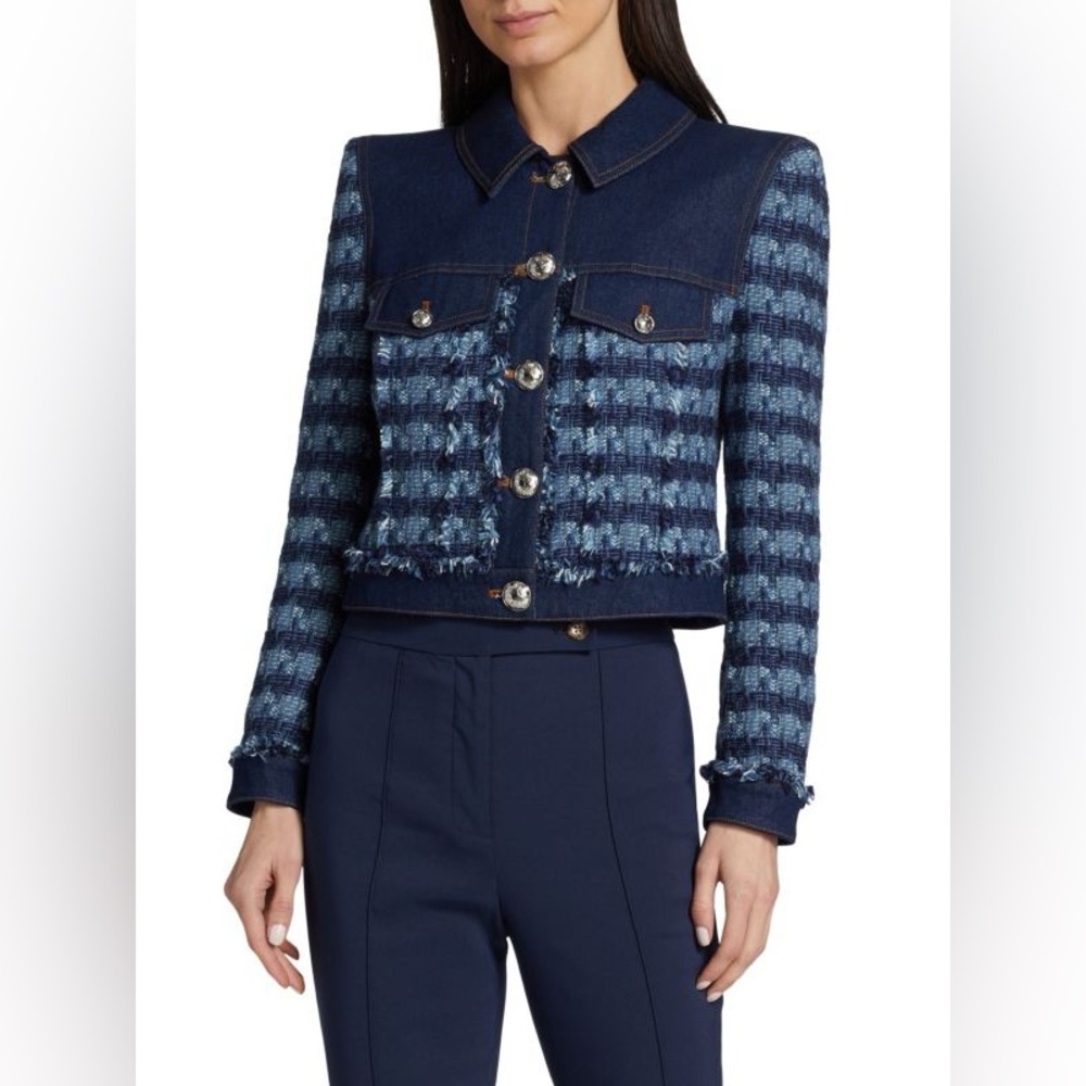 Veronica Beard Santo Tweed & Denim Jacket 2
